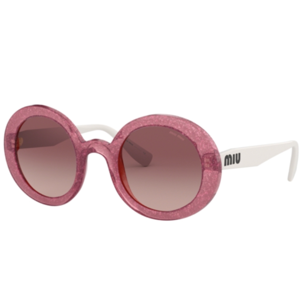 Miu Miu Pink and White Round Sunglasses
